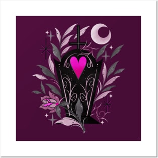 Love is dead cute goth grave stone Posters and Art